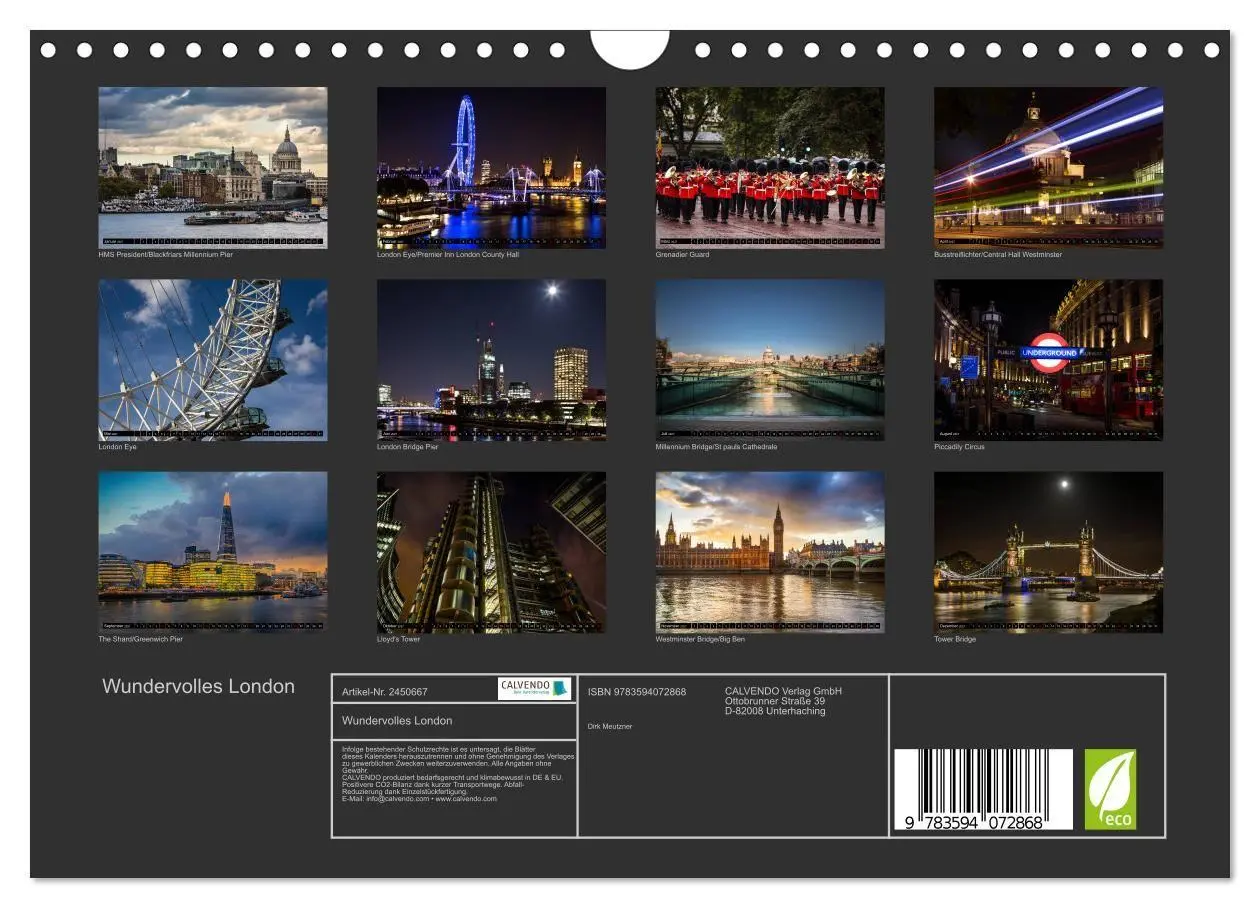 Bild: 9783594072868 | Wundervolles London (Wandkalender 2027 DIN A4 quer), CALVENDO...