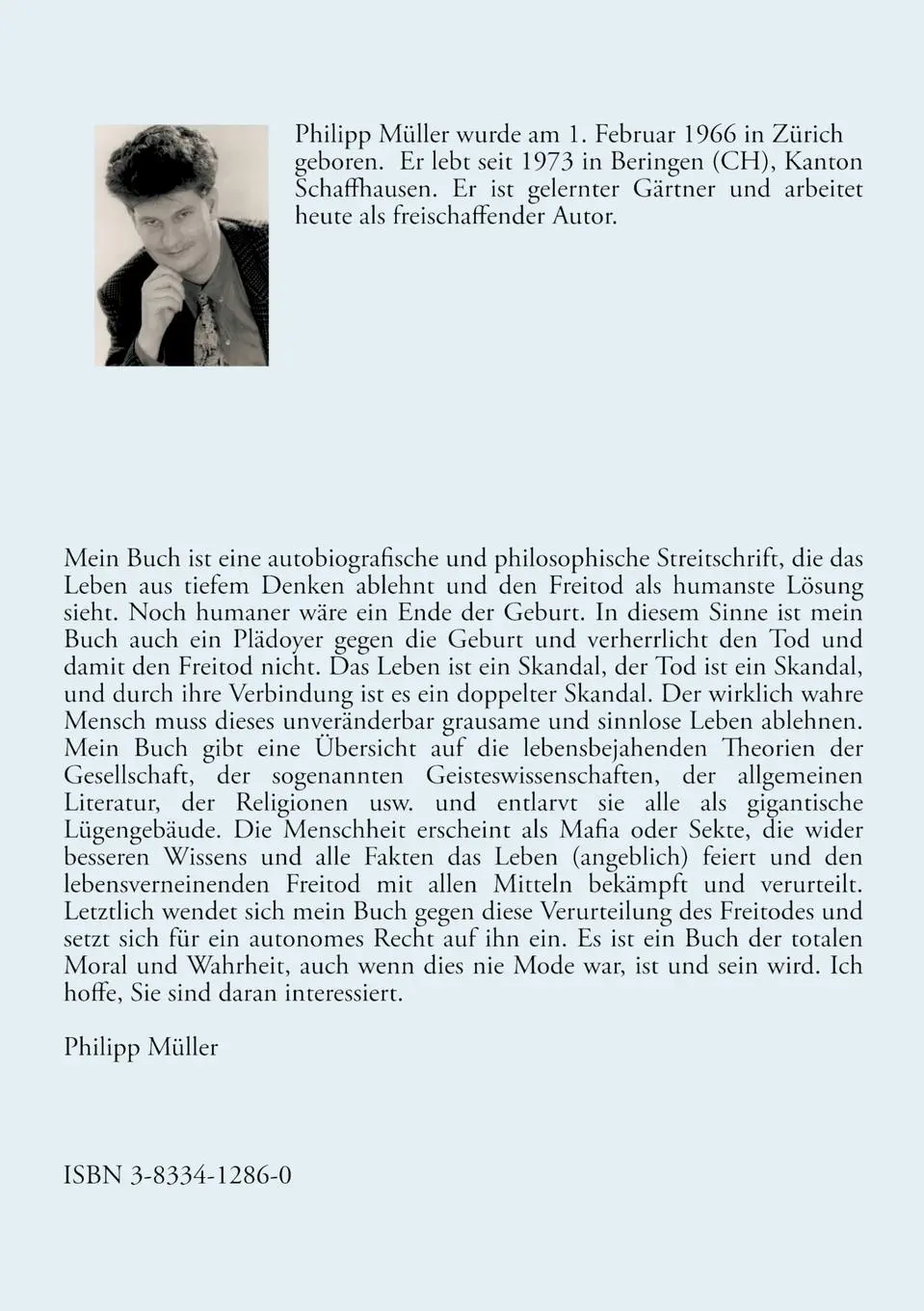 Rückseite: 9783833412868 | Freitod - Die beste Lösung | Philipp Müller | Taschenbuch | 212 S.