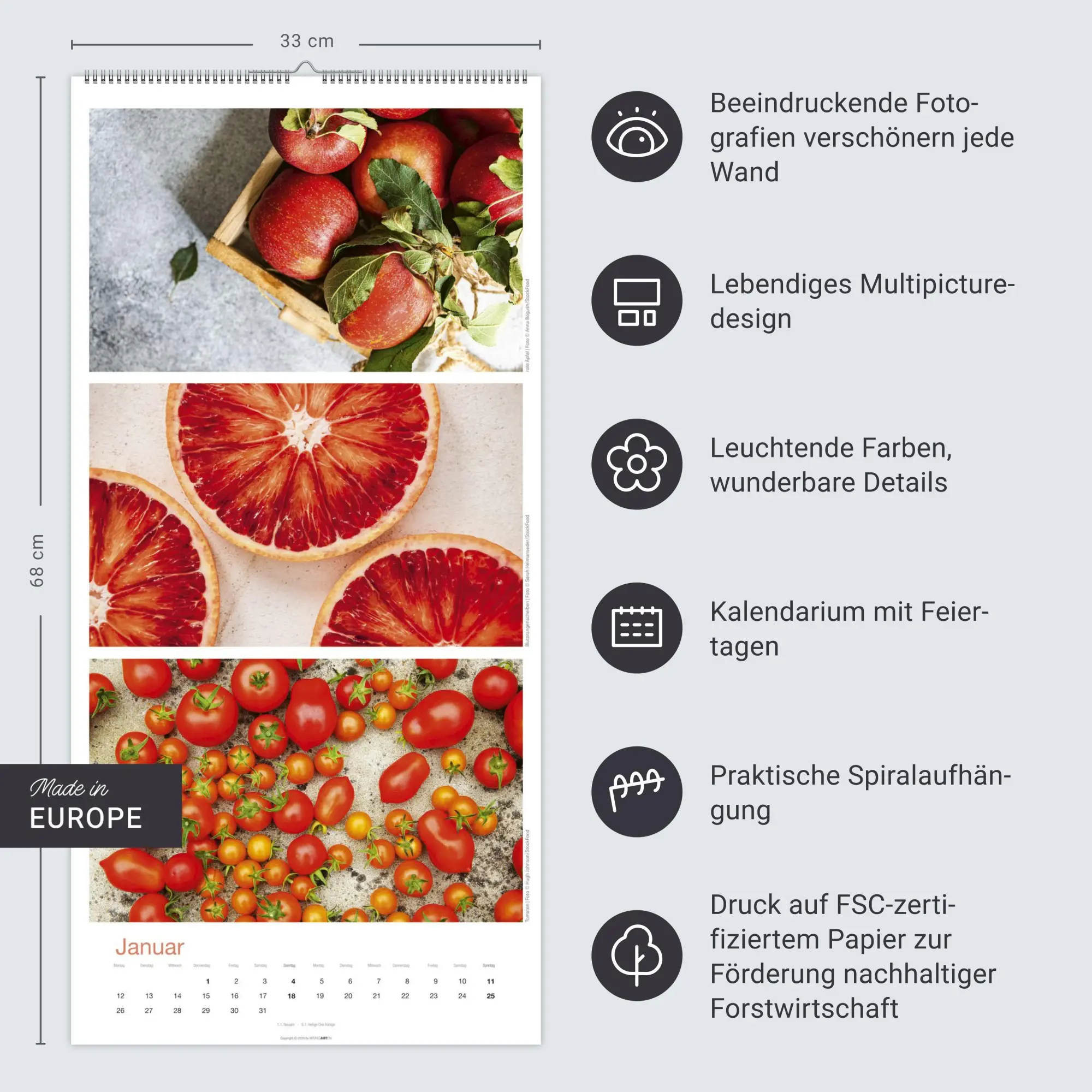 Bild: 9783839902868 | Colours of Food Kalender 2026 | Kalender | Spiralbindung | 14 S.