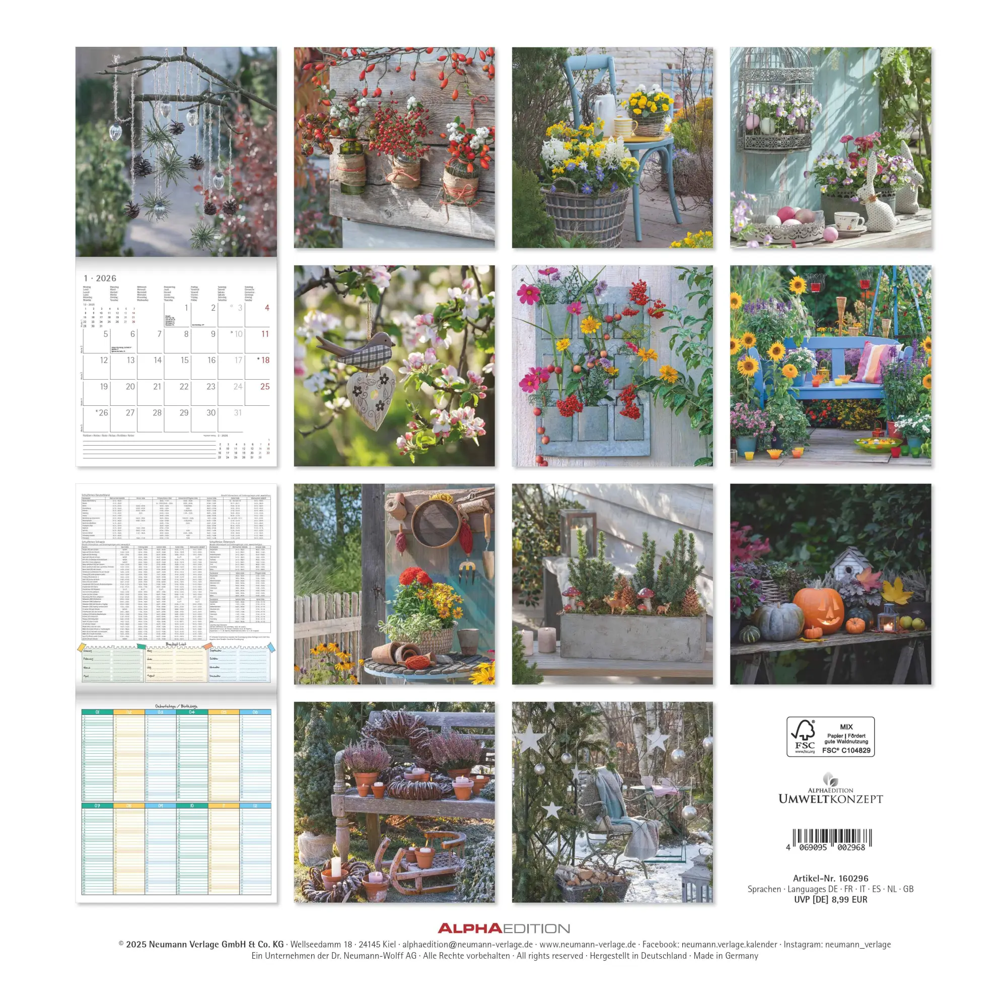 Rückseite: 4069095002968 | Gartendekor 2026 - Broschürenkalender 30x30 cm (30x60 geöffnet) -...