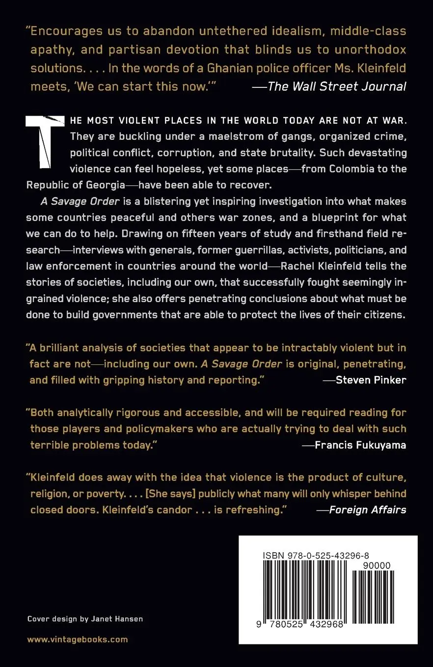 Rückseite: 9780525432968 | A Savage Order | Rachel Kleinfeld | Taschenbuch | Englisch | 2019