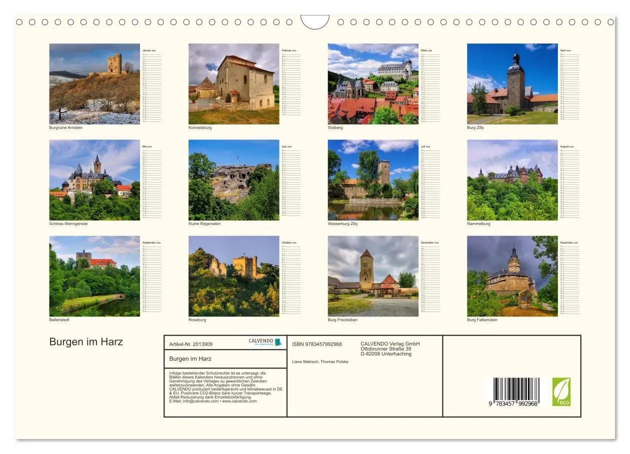 Bild: 9783457992968 | Burgen im Harz (Wandkalender 2026 DIN A3 quer), CALVENDO...