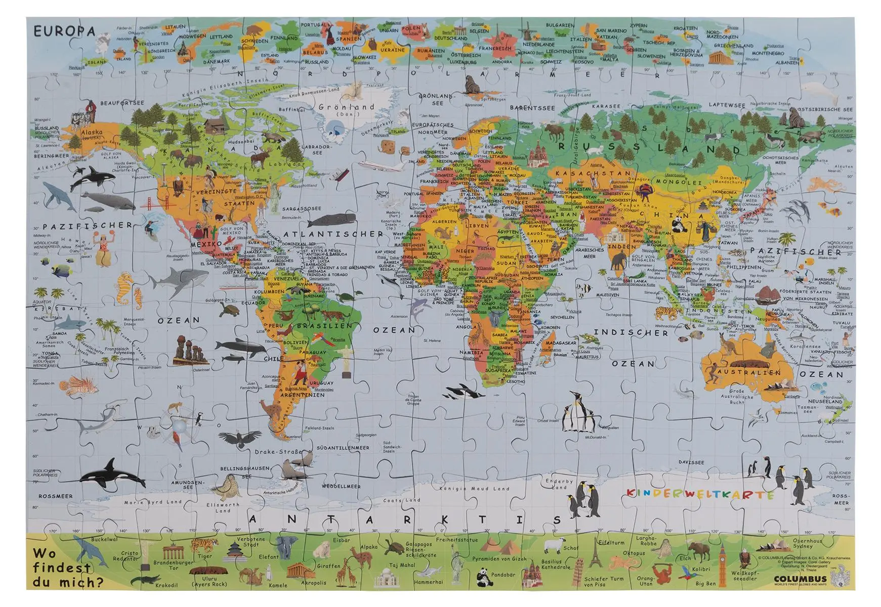 Cover: 9783690092968 | Die Kinderweltkarte als Puzzle | 150 Puzzleteile | KG | Spiel | 2024