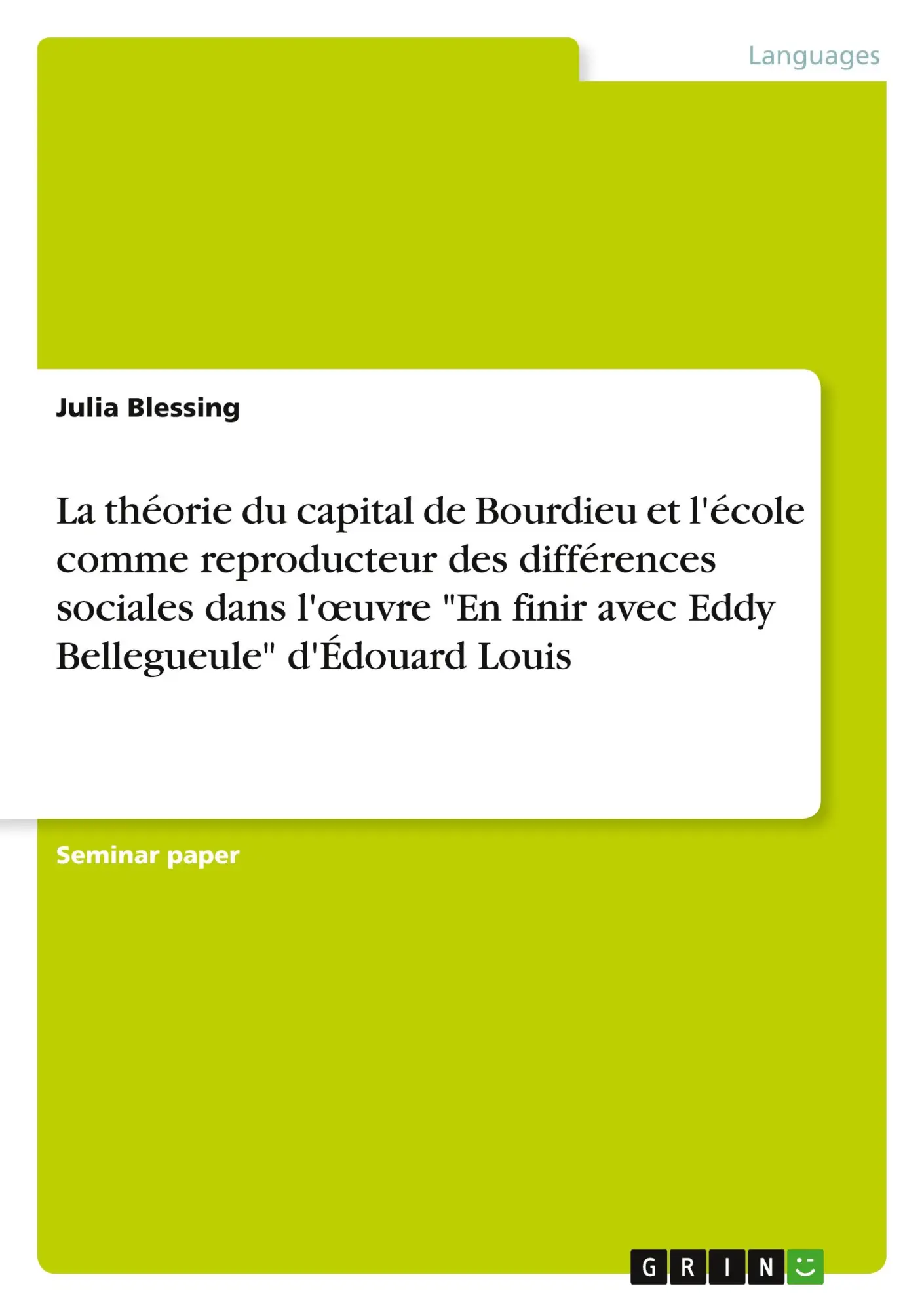 Cover: 9783389023068 | La théorie du capital de Bourdieu et l'école comme reproducteur des...