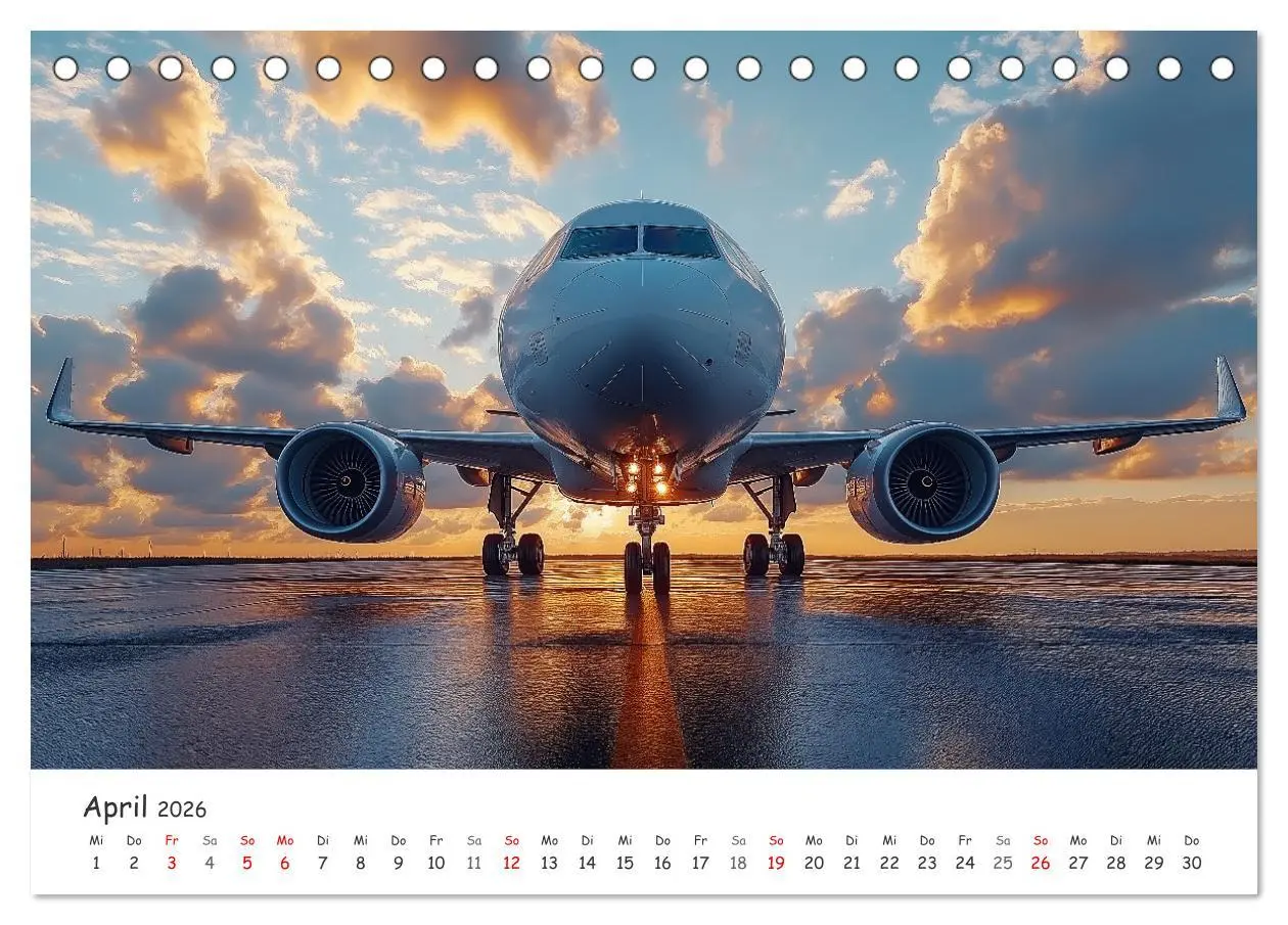 Bild: 9783457333068 | Flugzeugkalender - Die schönsten Passagiermaschinen (Tischkalender...