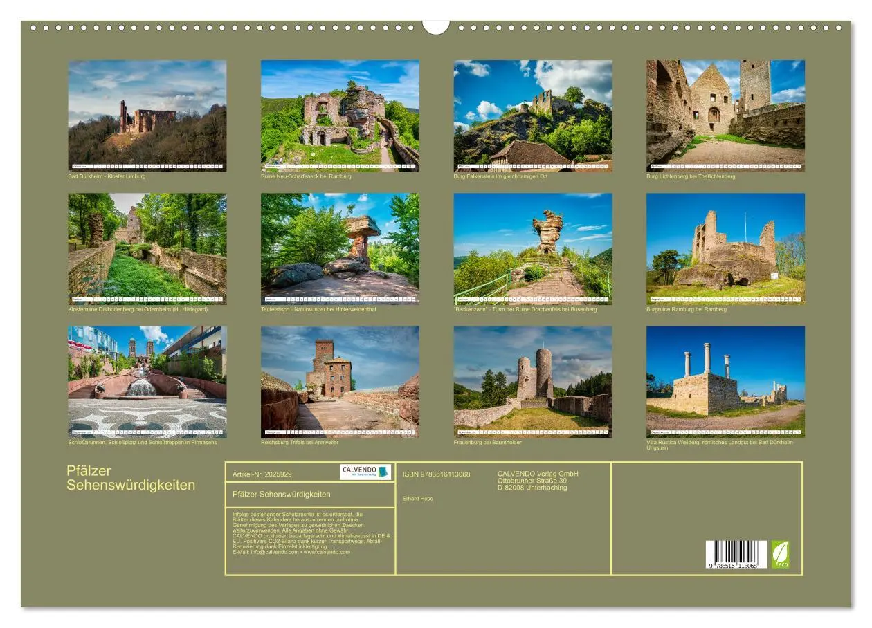 Bild: 9783516113068 | Pfälzer Sehenswürdigkeiten (Wandkalender 2026 DIN A2 quer),...