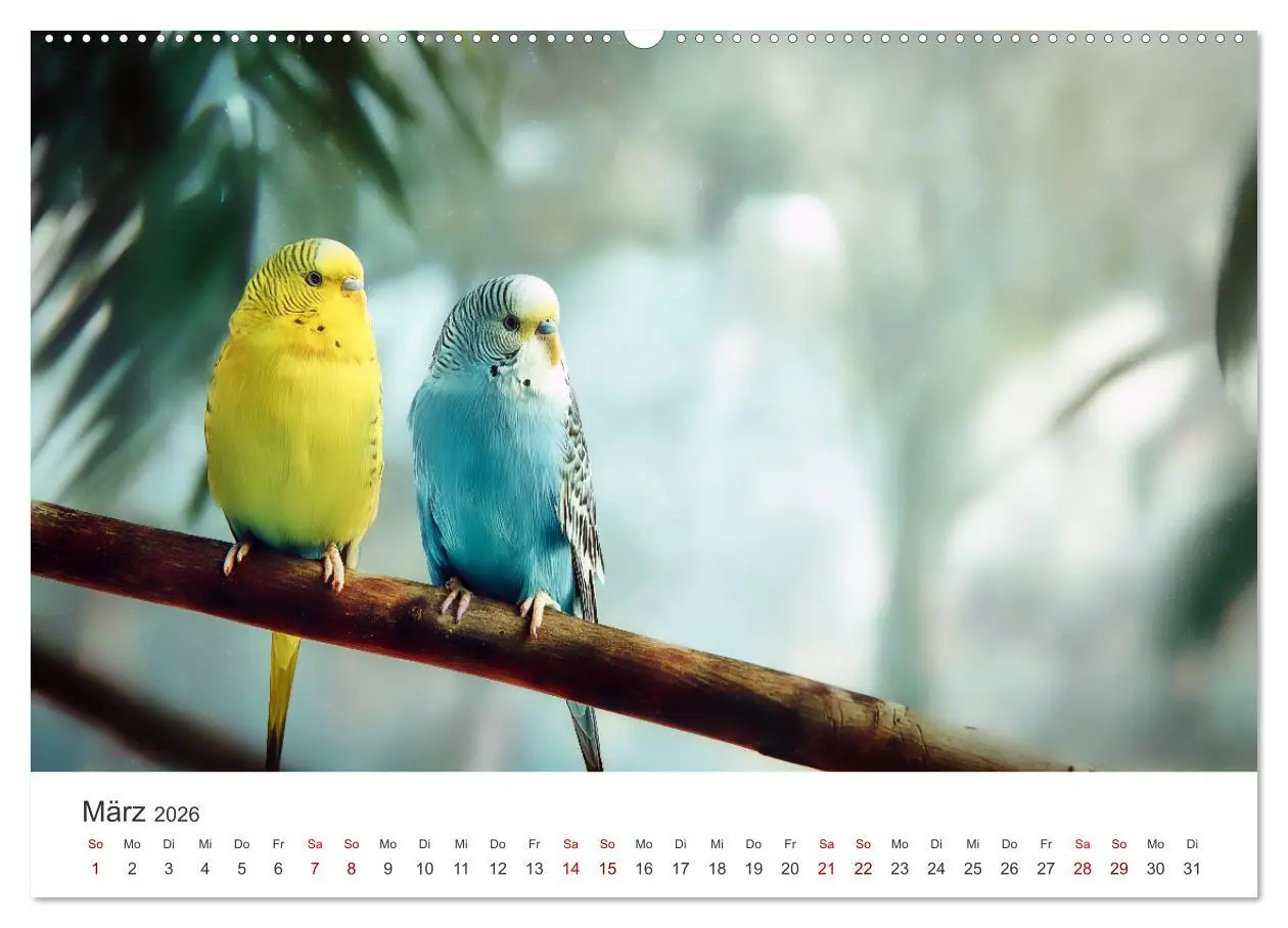 Bild: 9783516593068 | Zwitscherzeit - Ein Kalender voller Wellensittiche (Wandkalender...