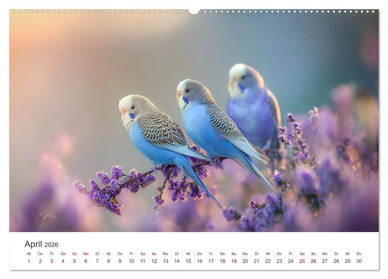 Bild: 9783516593068 | Zwitscherzeit - Ein Kalender voller Wellensittiche (Wandkalender...