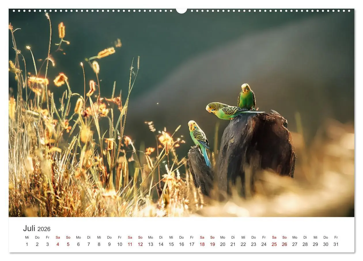 Bild: 9783516593068 | Zwitscherzeit - Ein Kalender voller Wellensittiche (Wandkalender...