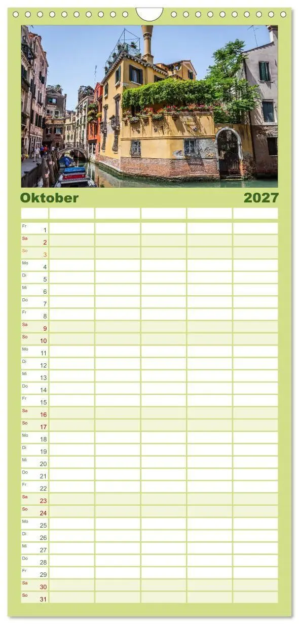 Bild: 9783594333068 | Familienplaner 2027 - Venedig mit 5 Spalten (Wandkalender, 21 x 45...
