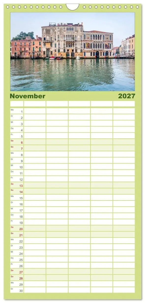 Bild: 9783594333068 | Familienplaner 2027 - Venedig mit 5 Spalten (Wandkalender, 21 x 45...