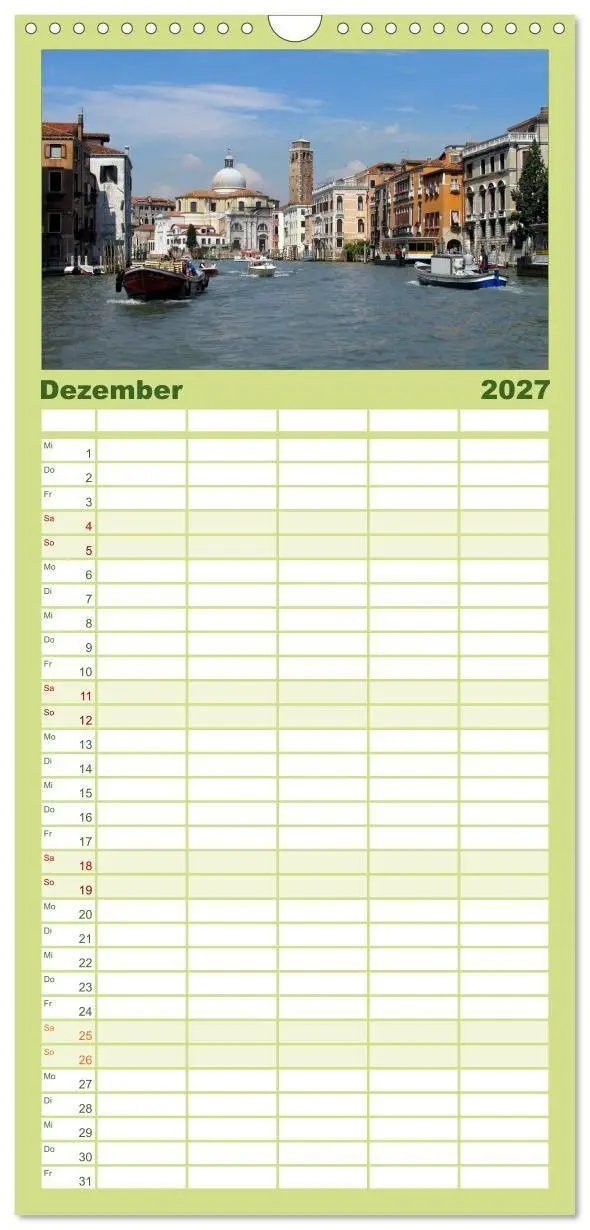 Bild: 9783594333068 | Familienplaner 2027 - Venedig mit 5 Spalten (Wandkalender, 21 x 45...