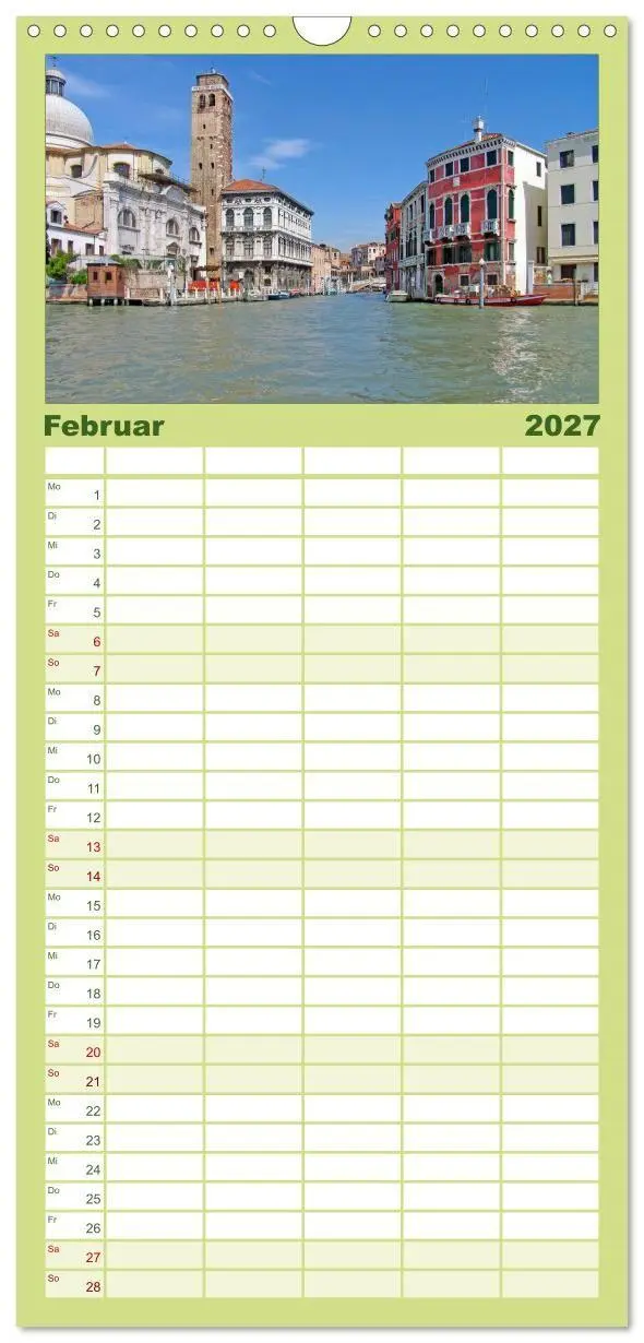 Bild: 9783594333068 | Familienplaner 2027 - Venedig mit 5 Spalten (Wandkalender, 21 x 45...