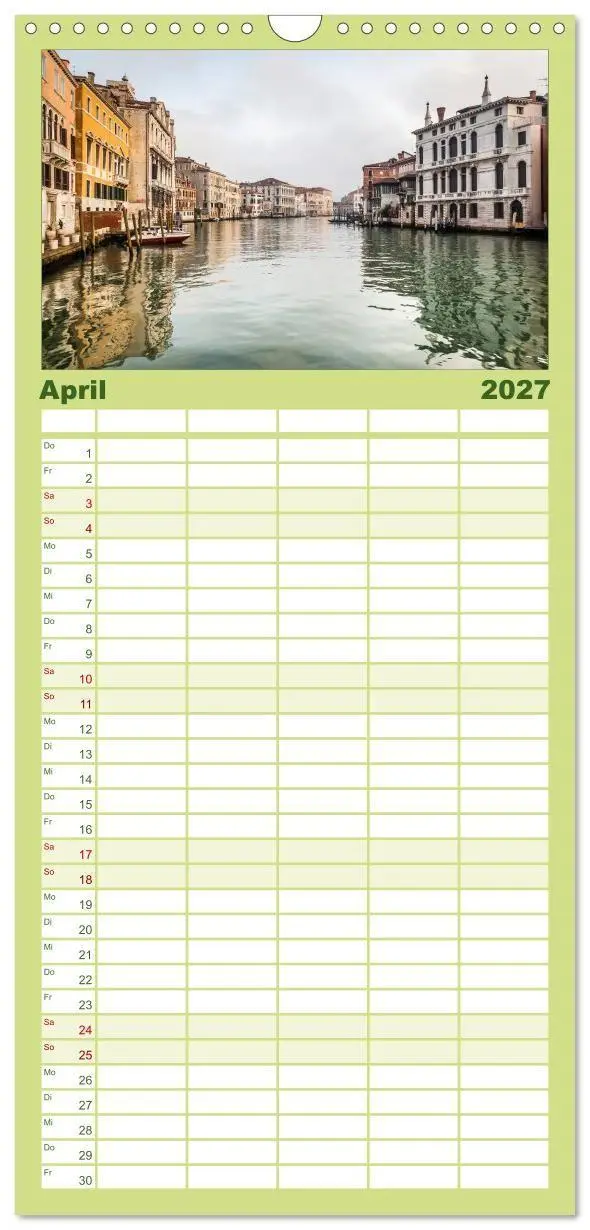 Bild: 9783594333068 | Familienplaner 2027 - Venedig mit 5 Spalten (Wandkalender, 21 x 45...