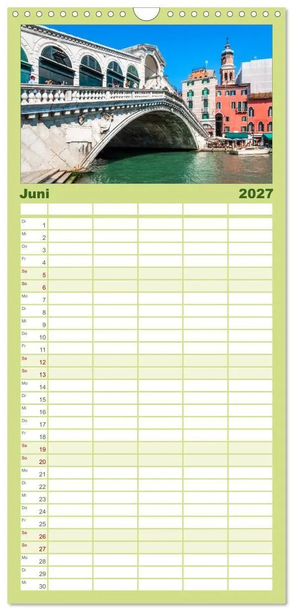 Bild: 9783594333068 | Familienplaner 2027 - Venedig mit 5 Spalten (Wandkalender, 21 x 45...