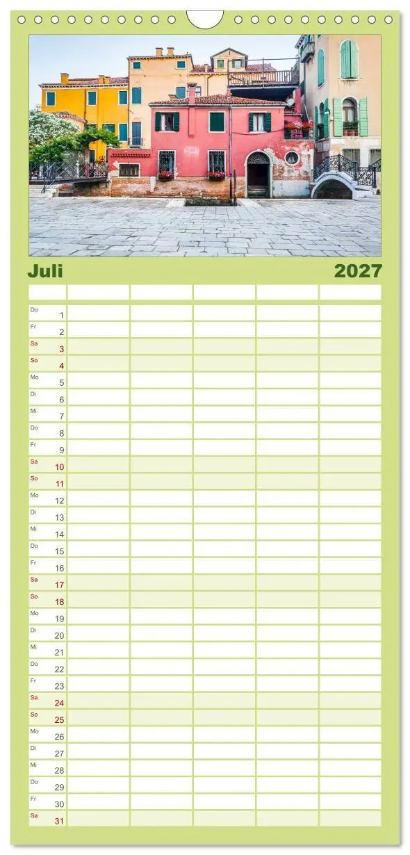 Bild: 9783594333068 | Familienplaner 2027 - Venedig mit 5 Spalten (Wandkalender, 21 x 45...