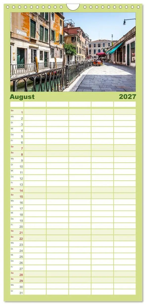 Bild: 9783594333068 | Familienplaner 2027 - Venedig mit 5 Spalten (Wandkalender, 21 x 45...