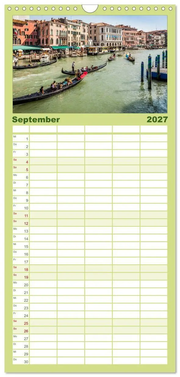 Bild: 9783594333068 | Familienplaner 2027 - Venedig mit 5 Spalten (Wandkalender, 21 x 45...