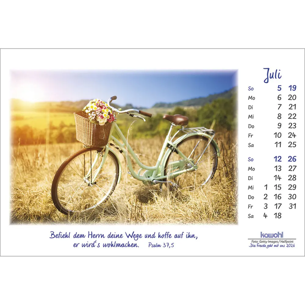 Bild: 9783754883068 | Die Freude geht mit uns 2026 | Kalender mit Farbfotos und Psalmworten