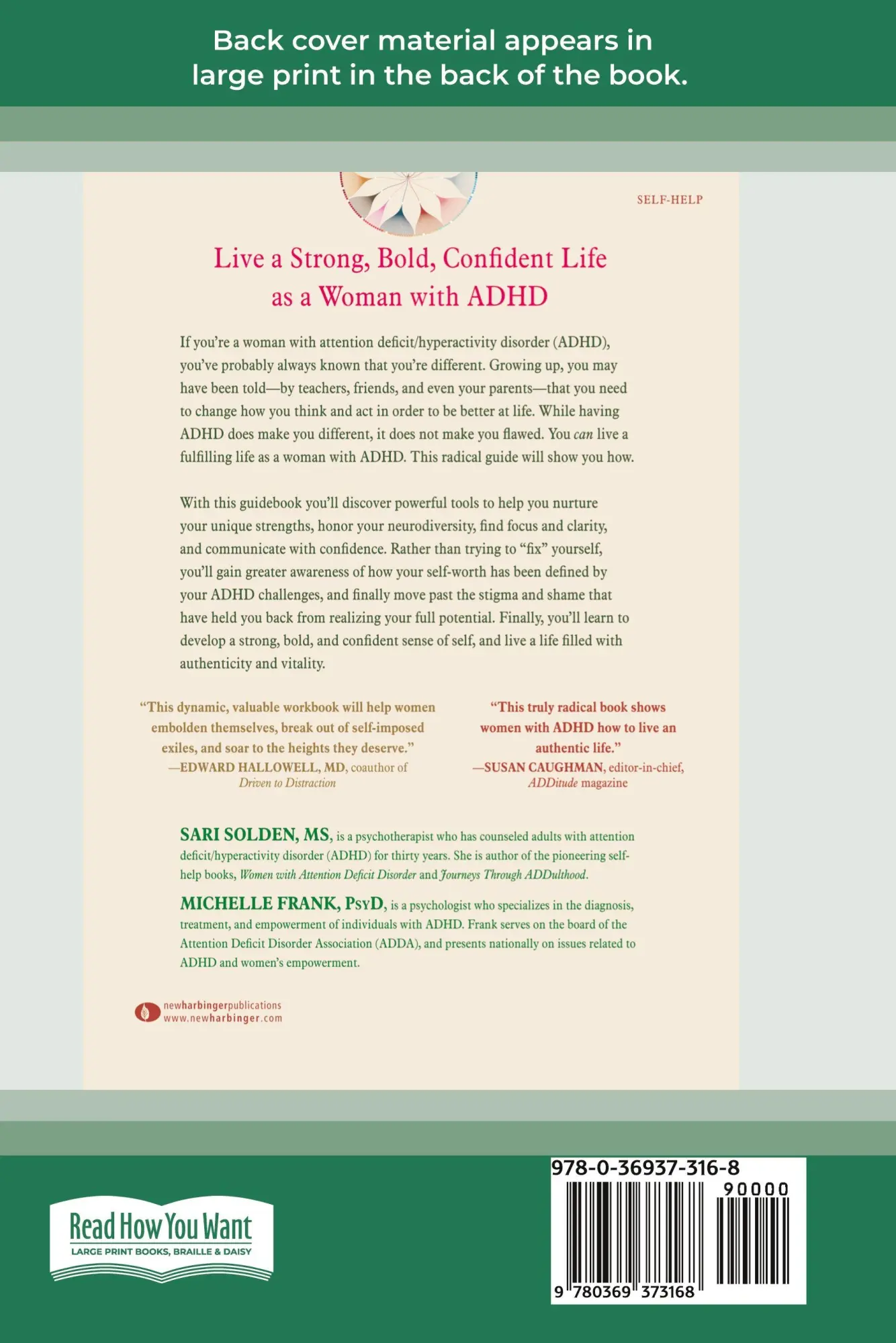 Rückseite: 9780369373168 | A Radical Guide for Women with ADHD | Sari Solden (u. a.) | Buch