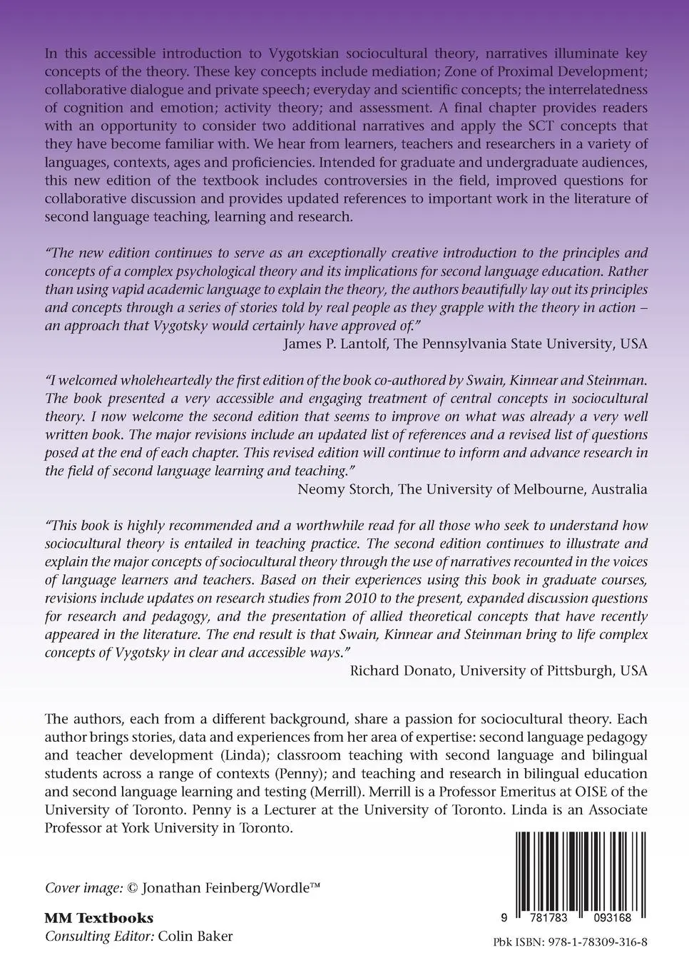 Rückseite: 9781783093168 | Sociocultural Theory in Second Language Education | Swain (u. a.)