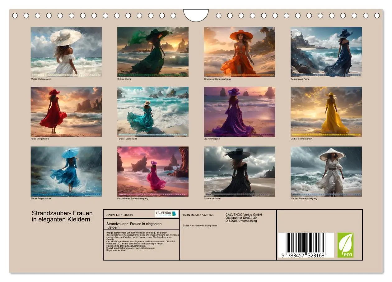Bild: 9783457323168 | Strandzauber- Frauen in eleganten Kleidern (Wandkalender 2026 DIN...
