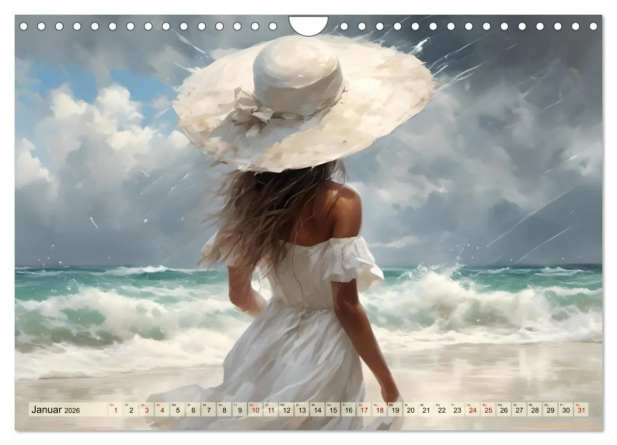 Bild: 9783457323168 | Strandzauber- Frauen in eleganten Kleidern (Wandkalender 2026 DIN...
