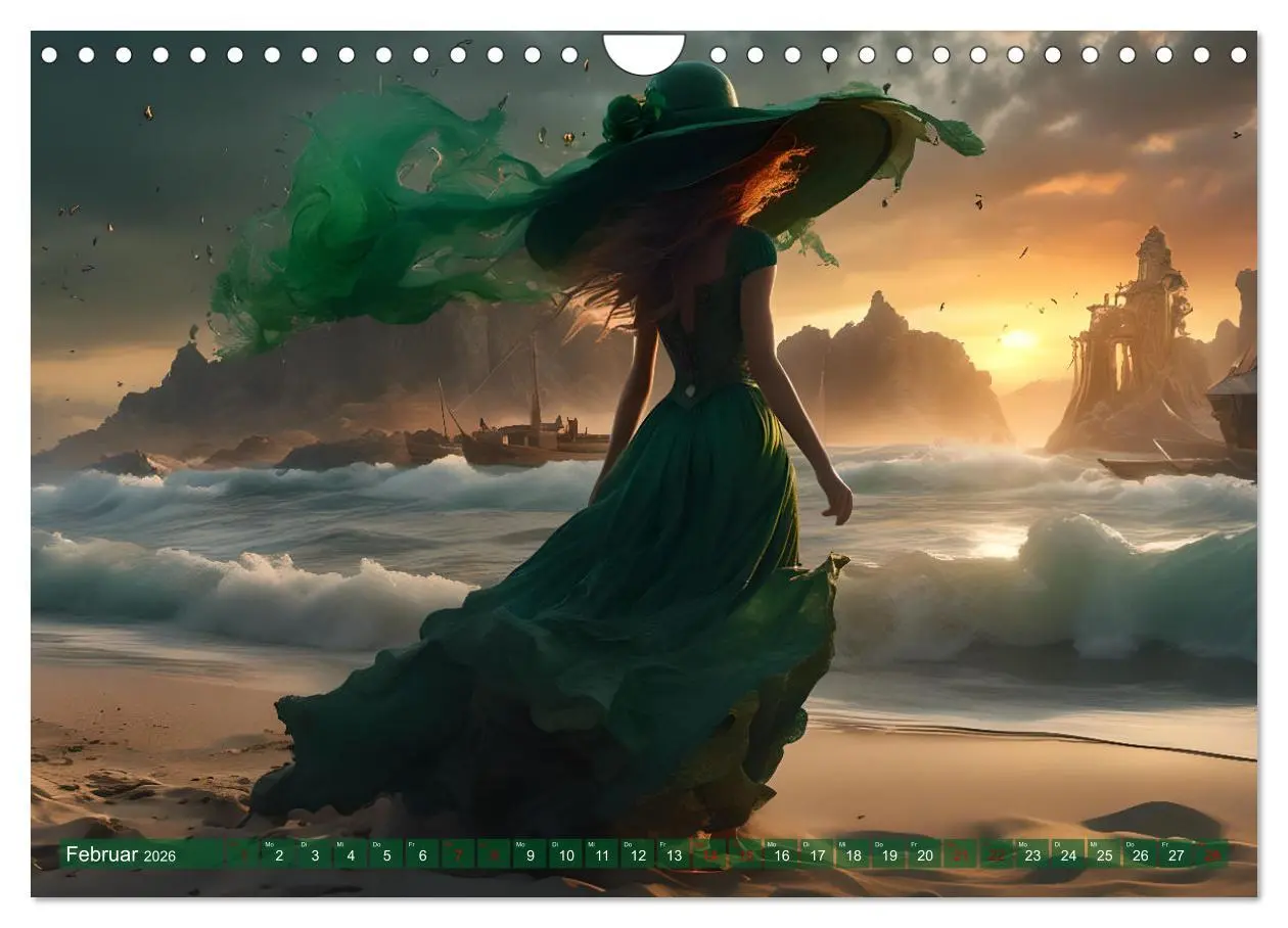 Bild: 9783457323168 | Strandzauber- Frauen in eleganten Kleidern (Wandkalender 2026 DIN...