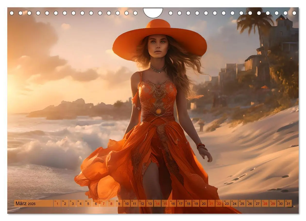 Bild: 9783457323168 | Strandzauber- Frauen in eleganten Kleidern (Wandkalender 2026 DIN...