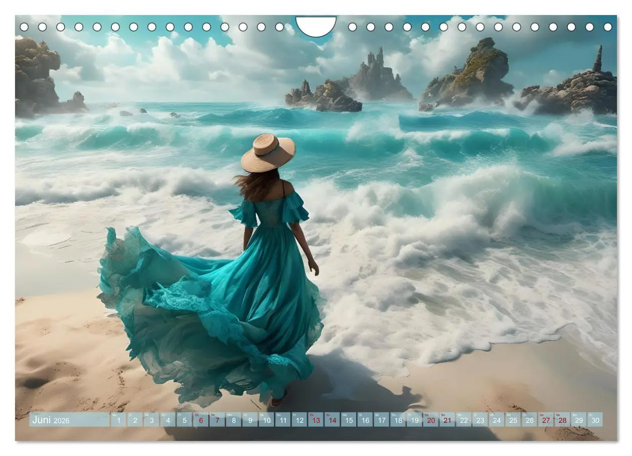 Bild: 9783457323168 | Strandzauber- Frauen in eleganten Kleidern (Wandkalender 2026 DIN...