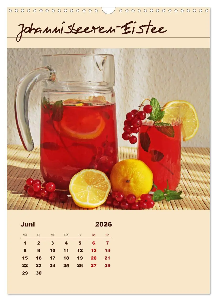 Bild: 9783516413168 | Erfrischender Eistee - Rezeptideen (Wandkalender 2026 DIN A3 hoch),...