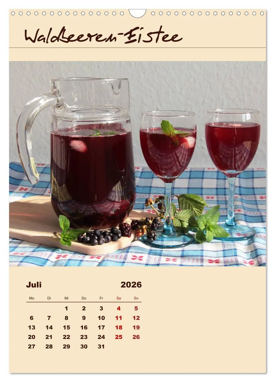Bild: 9783516413168 | Erfrischender Eistee - Rezeptideen (Wandkalender 2026 DIN A3 hoch),...