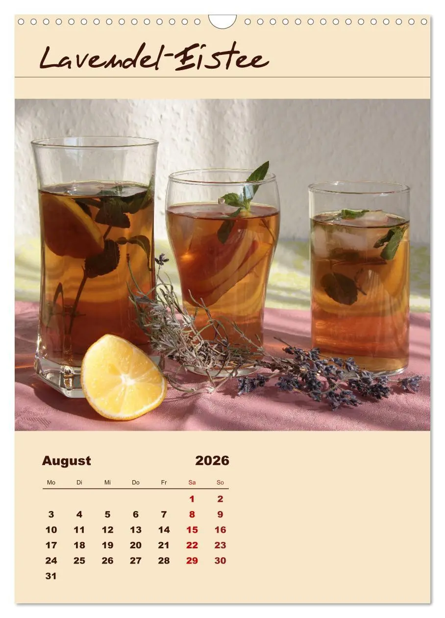 Bild: 9783516413168 | Erfrischender Eistee - Rezeptideen (Wandkalender 2026 DIN A3 hoch),...