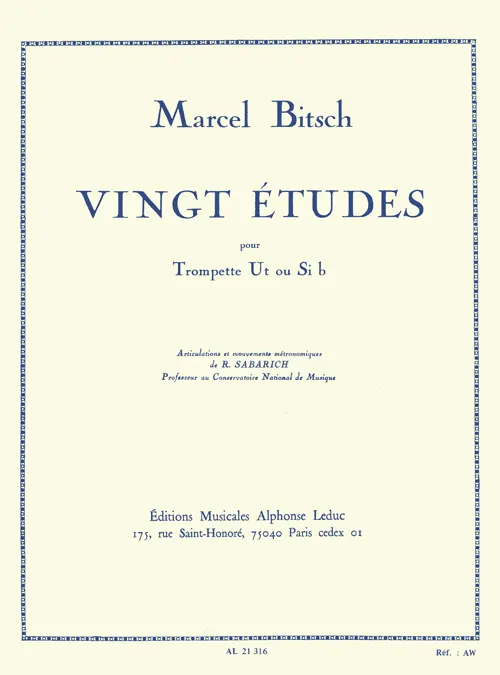 Cover: 9790046213168 | 20 études pour trompette | Marcel Bitsch | Buch | Alphonse Leduc Cover: 9790046213168 | 20 études pour trompette | Marcel Bitsch | Buch | Alphonse Leduc