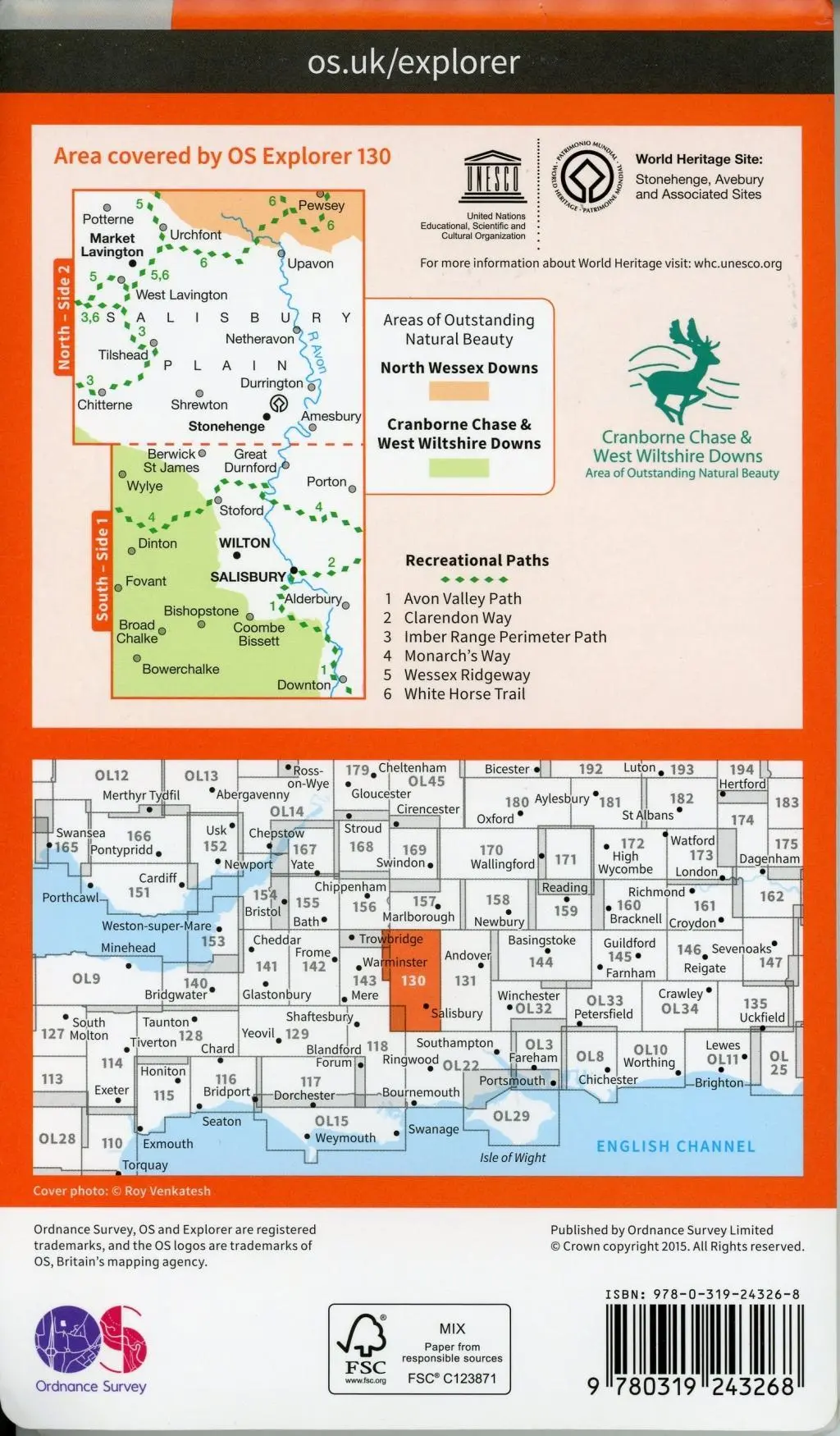 Bild: 9780319243268 | Salisbury and Stonehenge | Ordnance Survey | (Land-)Karte | Englisch