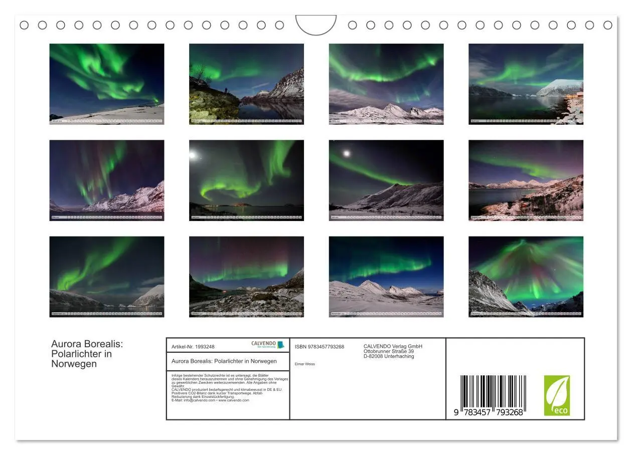 Bild: 9783457793268 | Aurora Borealis: Polarlichter in Norwegen (Wandkalender 2026 DIN A4...