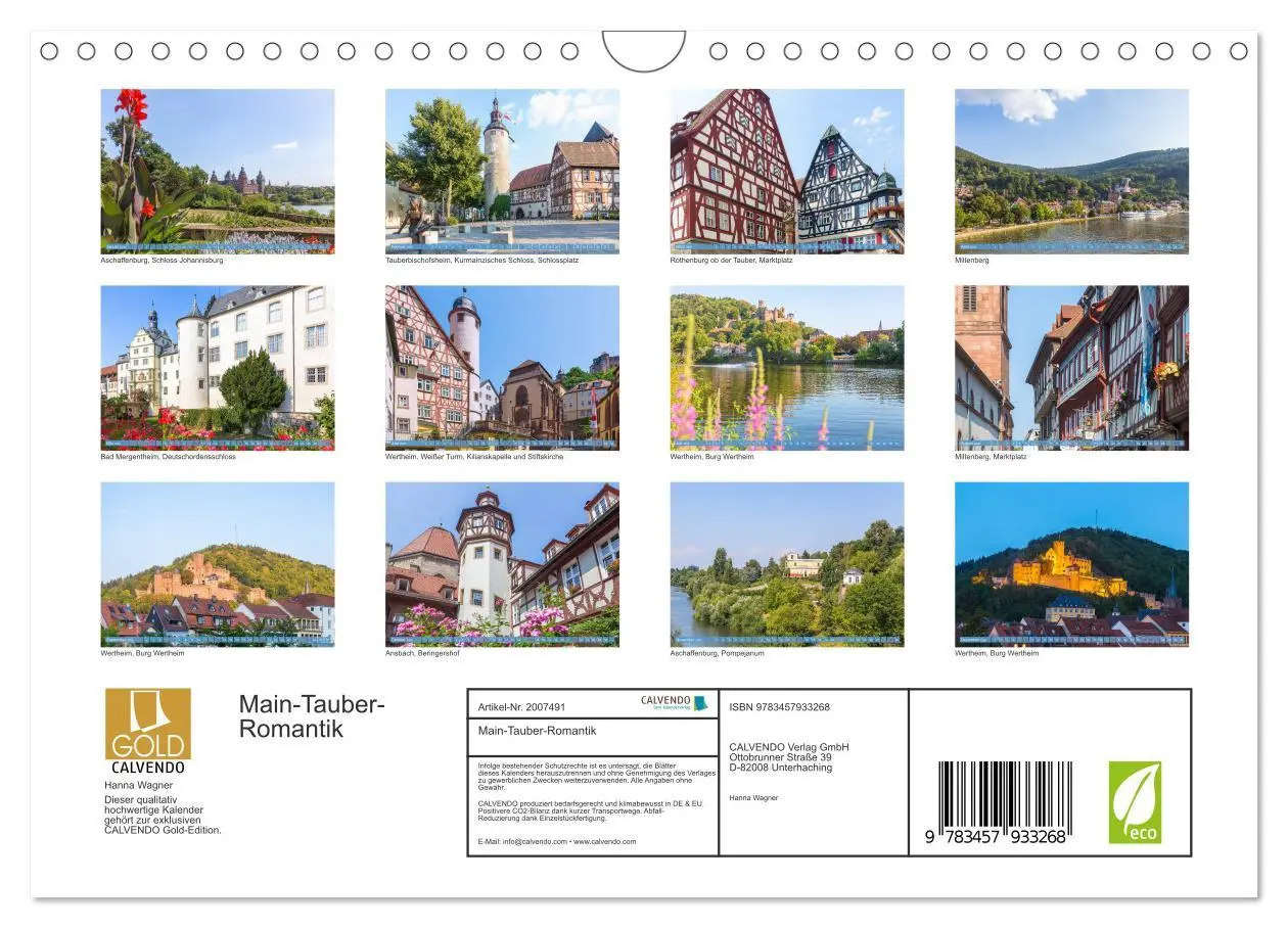 Bild: 9783457933268 | Main-Tauber-Romantik (Wandkalender 2026 DIN A4 quer), CALVENDO...