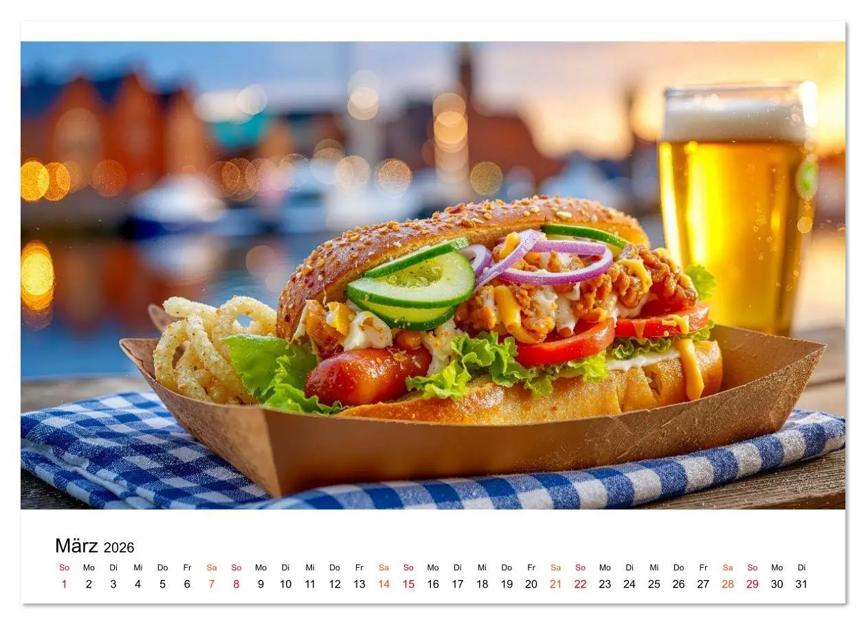 Bild: 9783516643268 | Fastfood einfach lecker (Wandkalender 2026 DIN A3 quer), CALVENDO...