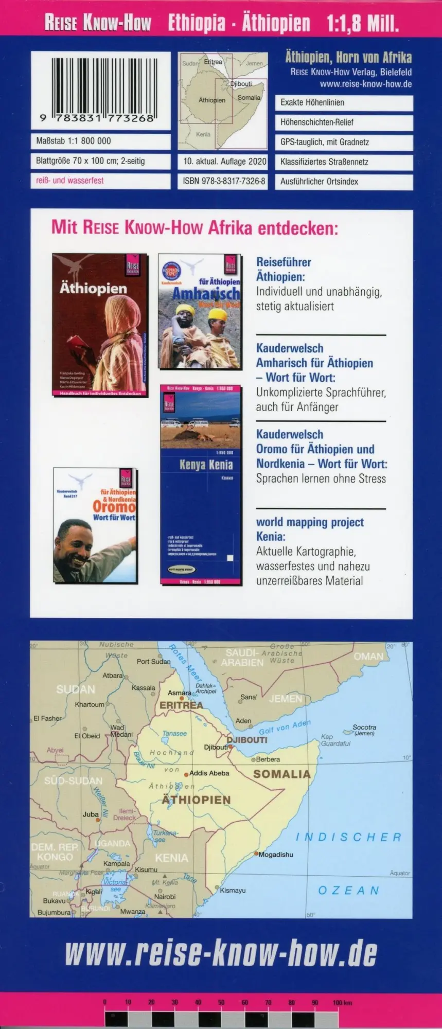 Bild: 9783831773268 | Reise Know-How Landkarte Äthiopien, Somalia, Eritrea, Dschibuti /...