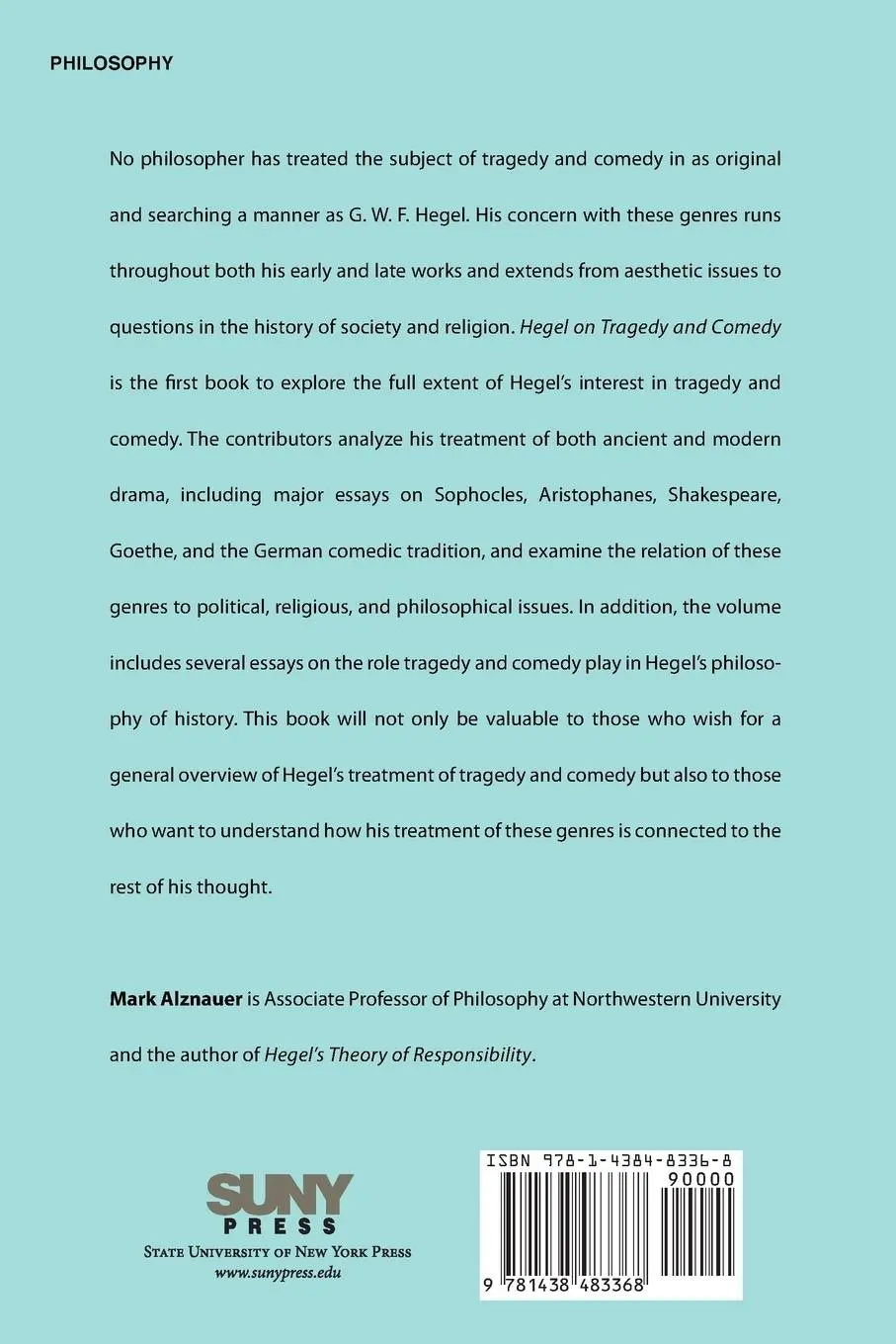 Rückseite: 9781438483368 | Hegel on Tragedy and Comedy | New Essays | Mark Alznauer | Taschenbuch