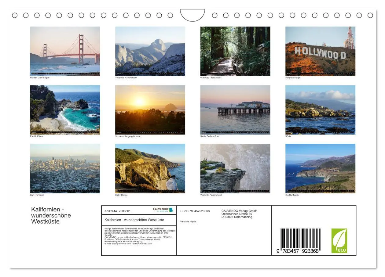 Bild: 9783457923368 | Kalifornien - wunderschöne Westküste (Wandkalender 2026 DIN A4...
