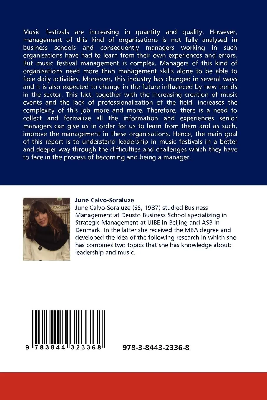 Rückseite: 9783844323368 | Understanding leadership in Music Festivals | June Calvo-Soraluze