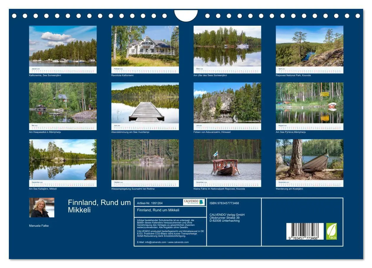 Bild: 9783457773468 | Finnland, Rund um Mikkeli (Wandkalender 2026 DIN A4 quer), CALVENDO...