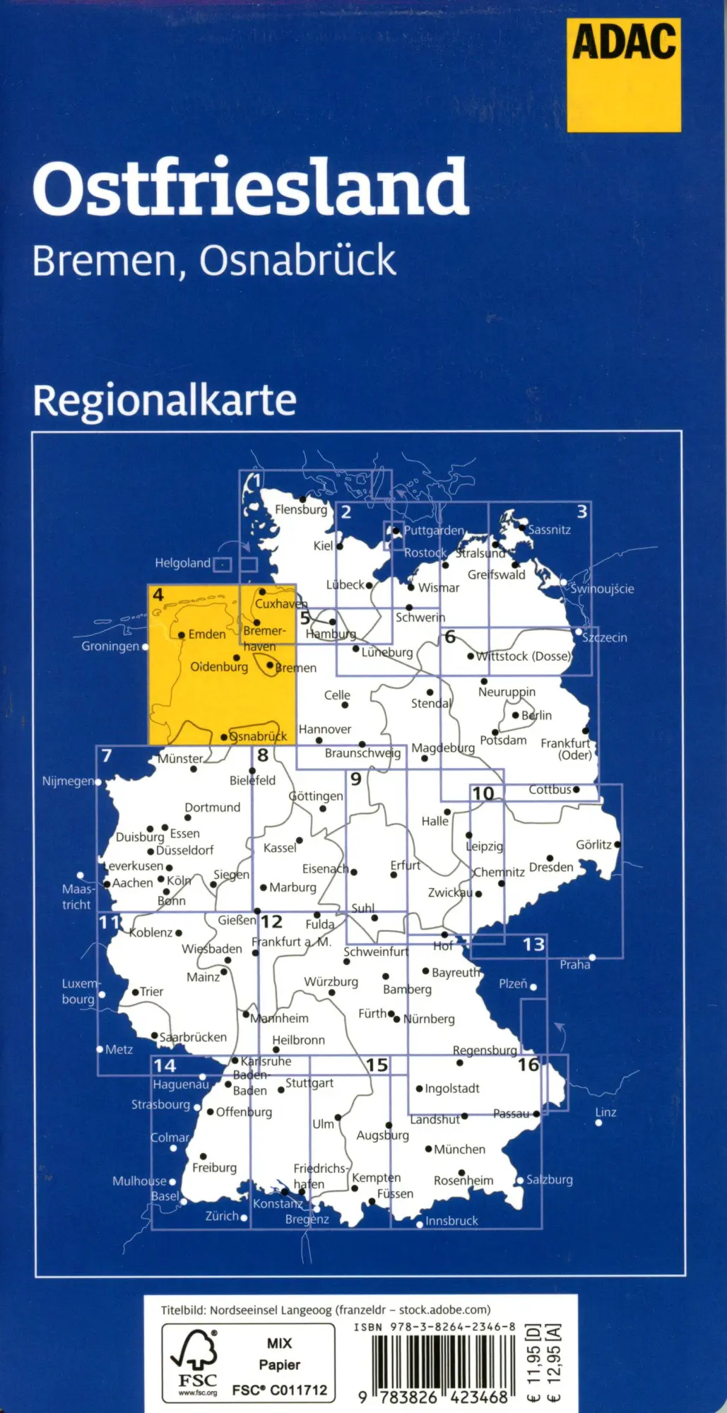Bild: 9783826423468 | ADAC Regionalkarte 04 Ostfriesland 1:150.000 | (Land-)Karte | Deutsch