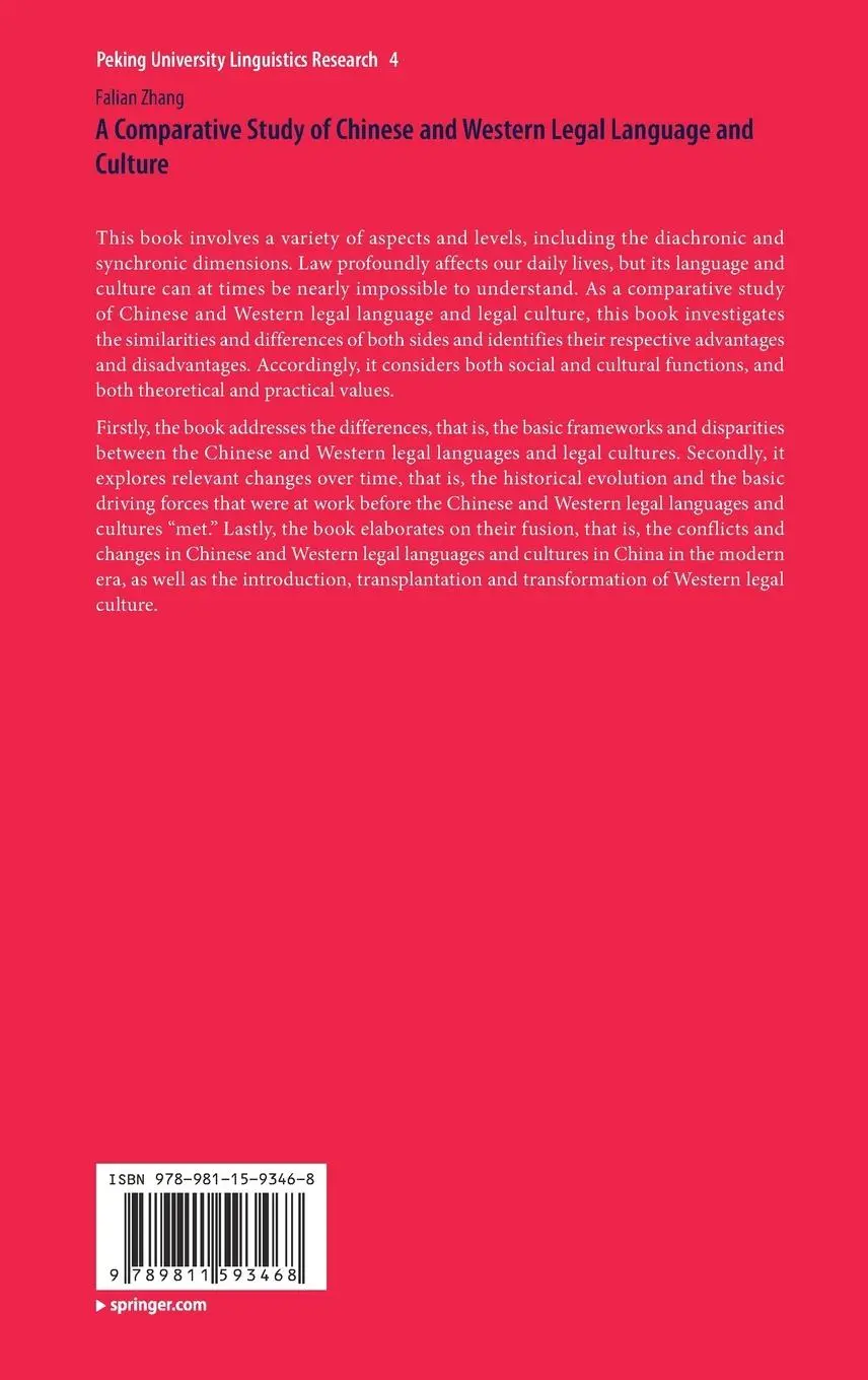 Rückseite: 9789811593468 | A Comparative Study of Chinese and Western Legal Language and Culture
