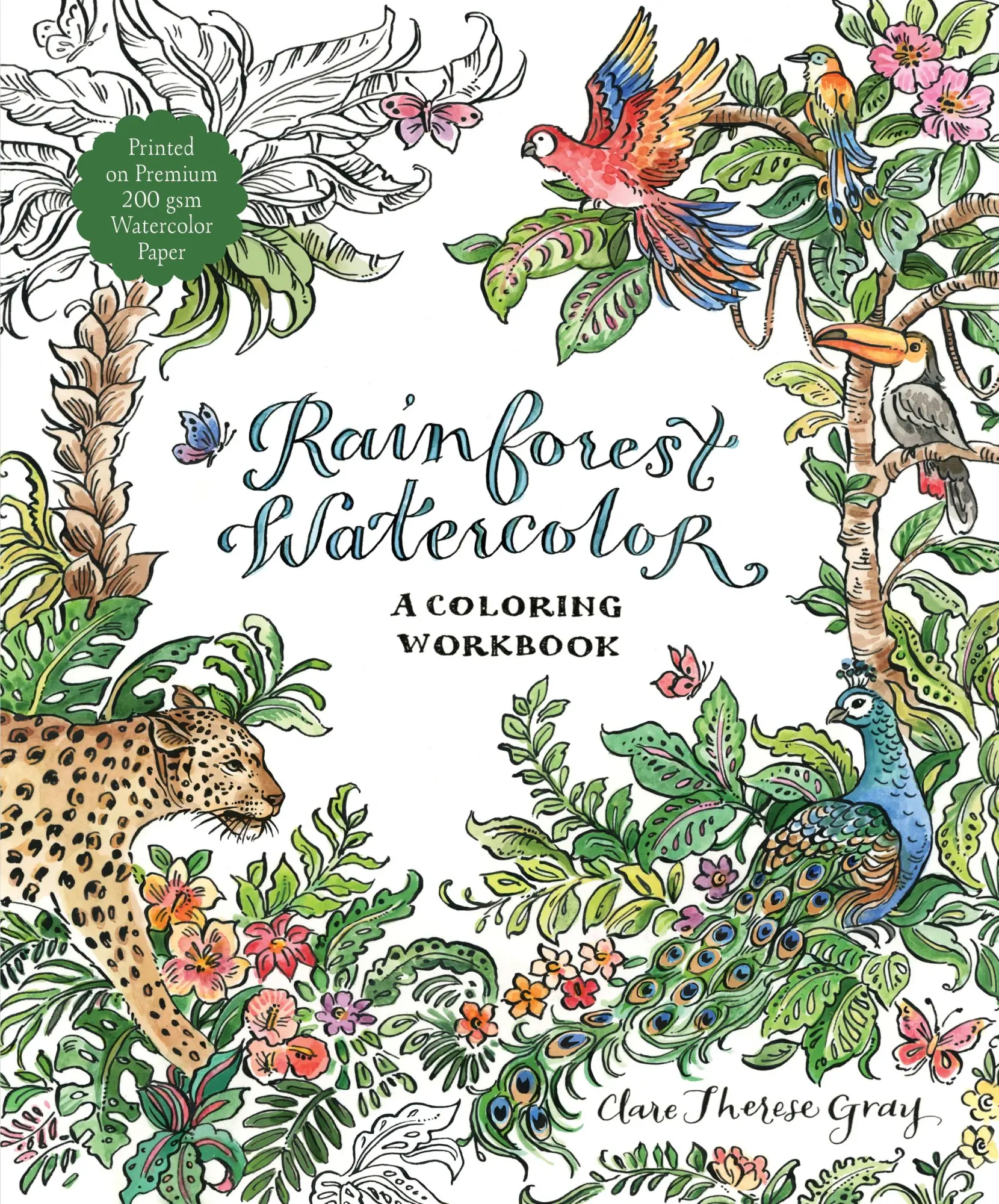 Cover: 9798890033468 | Rainforest Watercolor | A Coloring Workbook | Clare Therese Gray