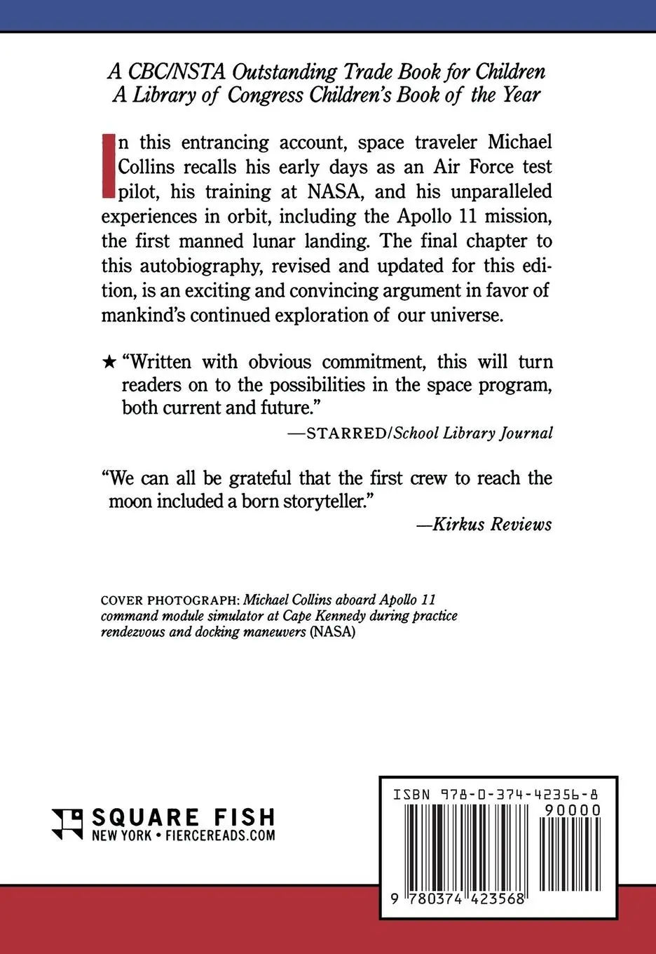 Rückseite: 9780374423568 | Flying to the Moon | Michael Collins | Taschenbuch | Englisch | 1994