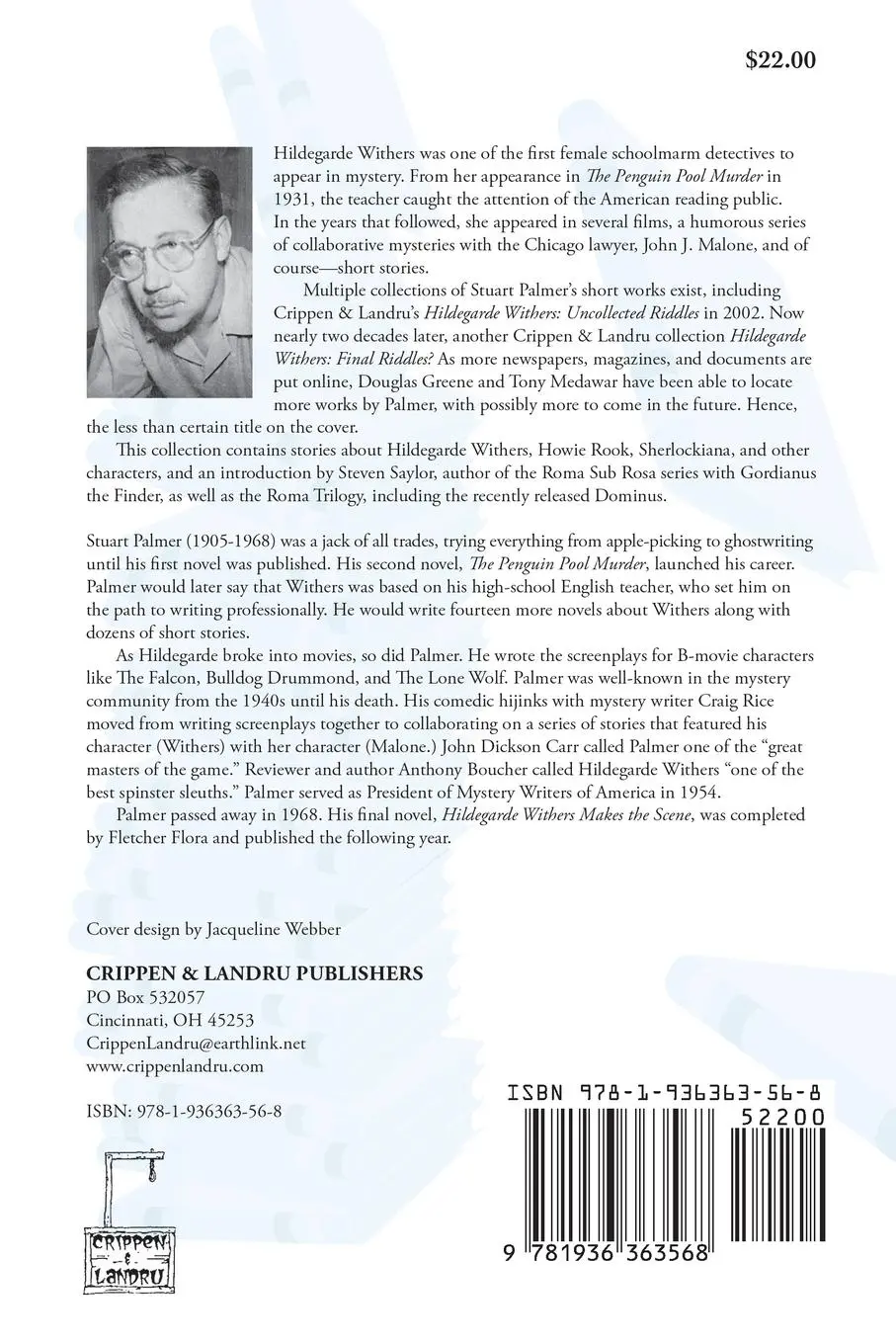 Rückseite: 9781936363568 | Hildegarde Withers | Final Riddles? | Stuart Palmer | Taschenbuch