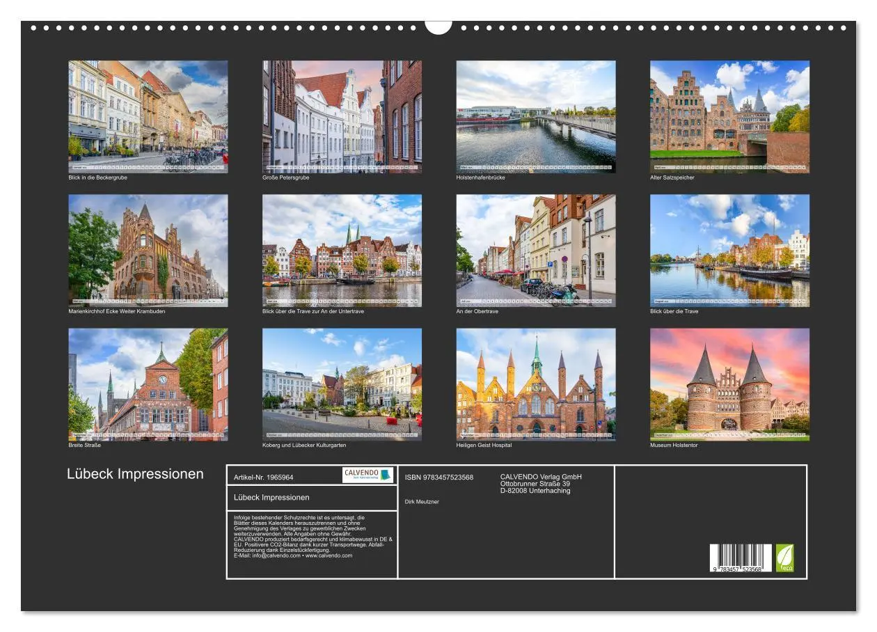 Bild: 9783457523568 | Lübeck Impressionen (Wandkalender 2026 DIN A2 quer), CALVENDO...