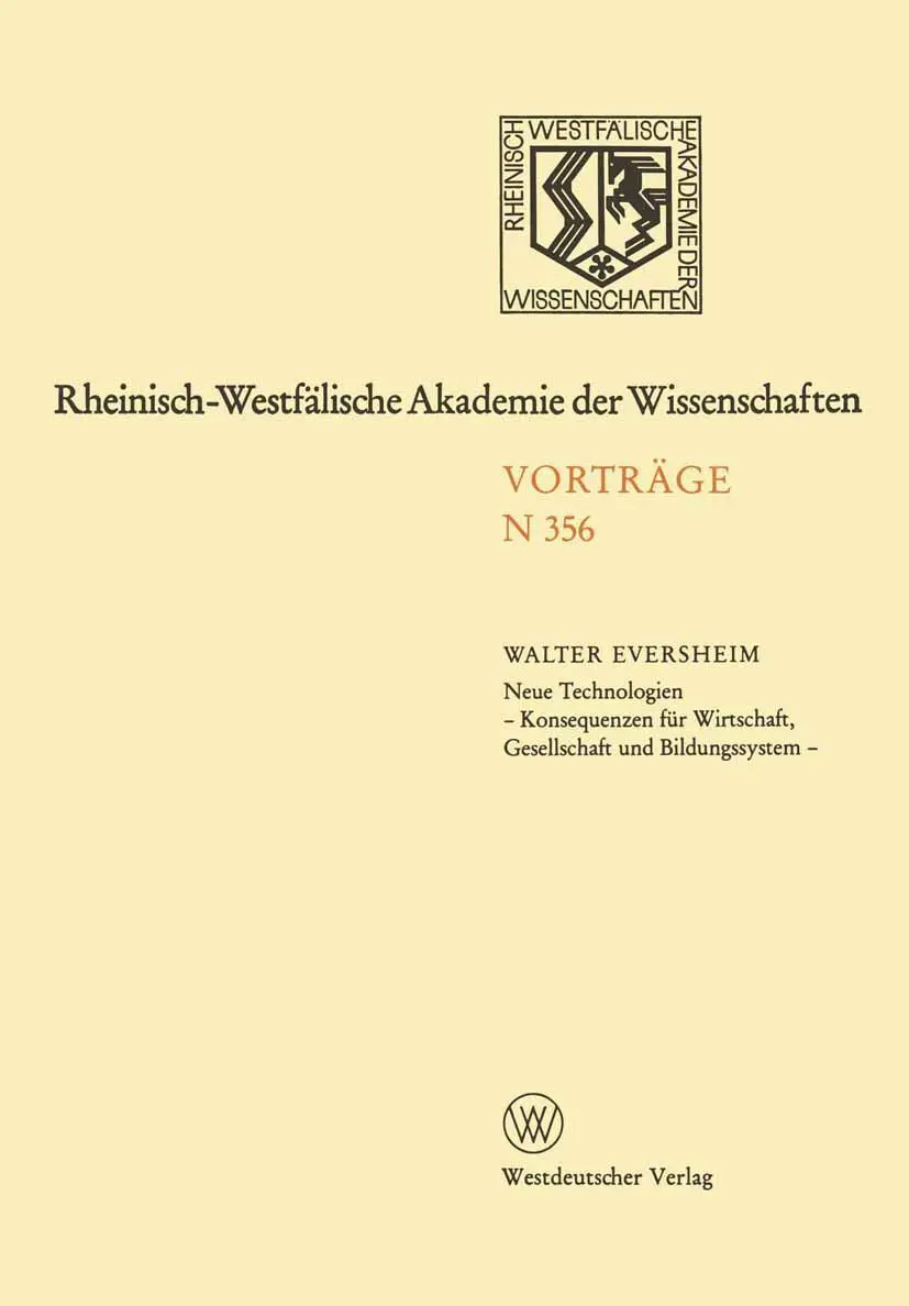 Cover: 9783531083568 | Natur-, Ingenieur- und Wirtschaftswissenschaften | Vorträge · N 356